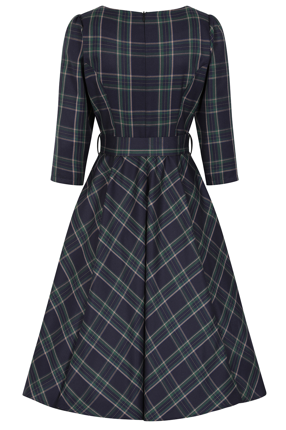 Cece Tartan Swing Dress in Extended Sizing